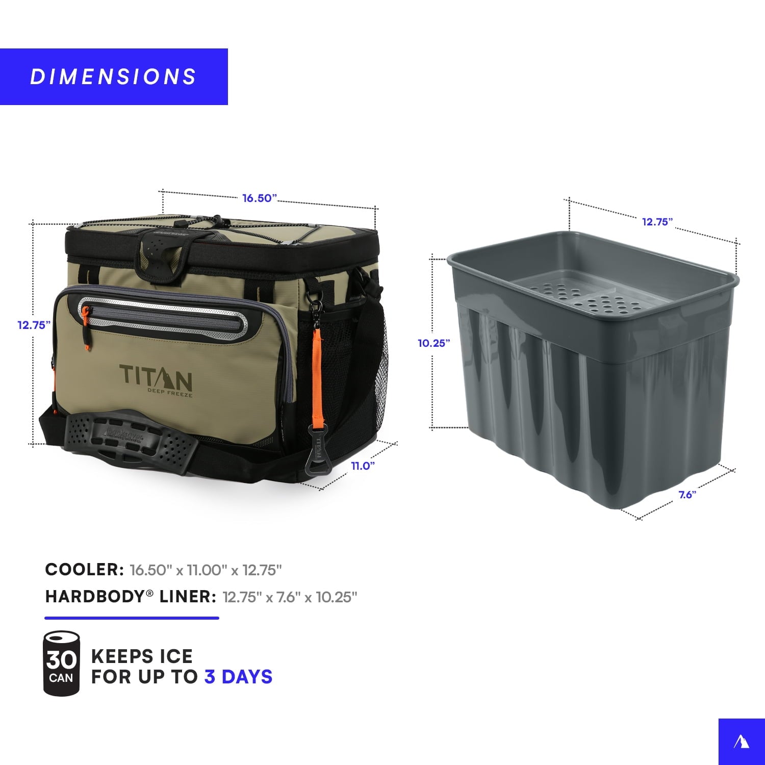 Arctic Zone® Titan Deep Freeze® 30 Can/20 Quart Zipperless Hardbody® Cooler - Citrus