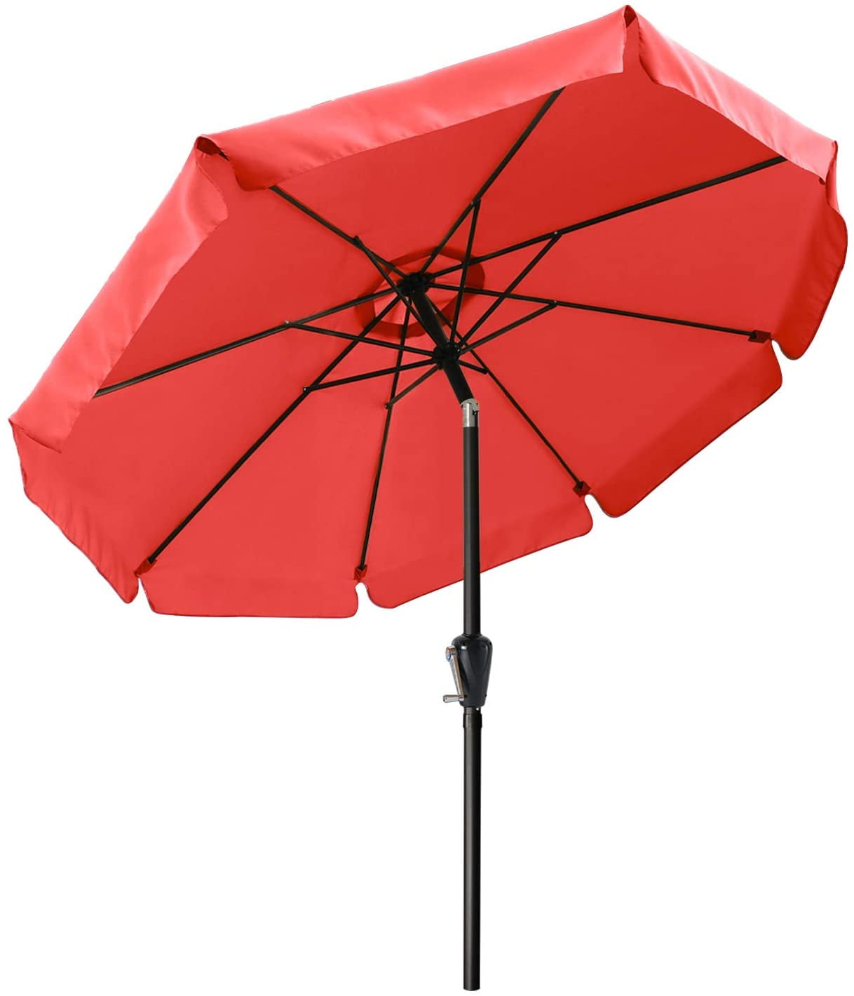 ABCCANOPY 10ft Outdoor Market Patio Umbrella with Push Button Tilt,13+Colors, Red