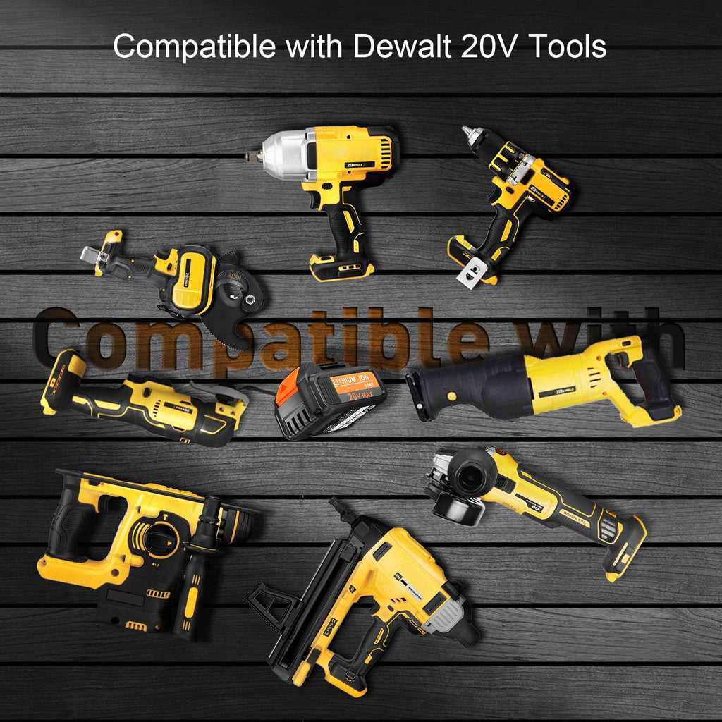 2 Pack DCB200 20V 6.0Ah Battery Replacement for Dewalt 20V Battery DCB206 DCB205 DCB204