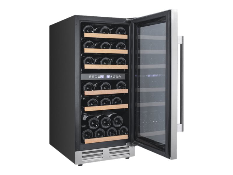 Avanti Designer Series WCF282E3SD - Wine cooler - freestanding - niche - width: 15.6 in - depth: 23.6 in - height: 33.9 in - black/stainless steel