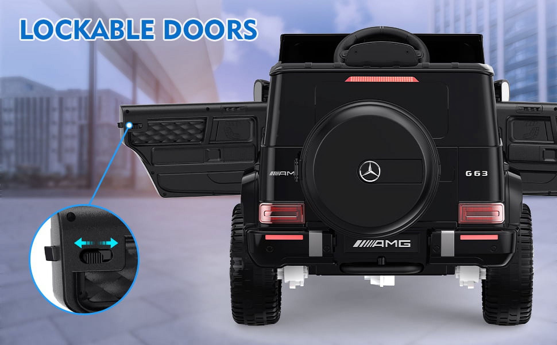 12Volt 1 Seater Mercedes-Benz G63 Licensed Powered Ride on Toy with Remote Control, Gift for Kids Aged 2~4 Years -Red